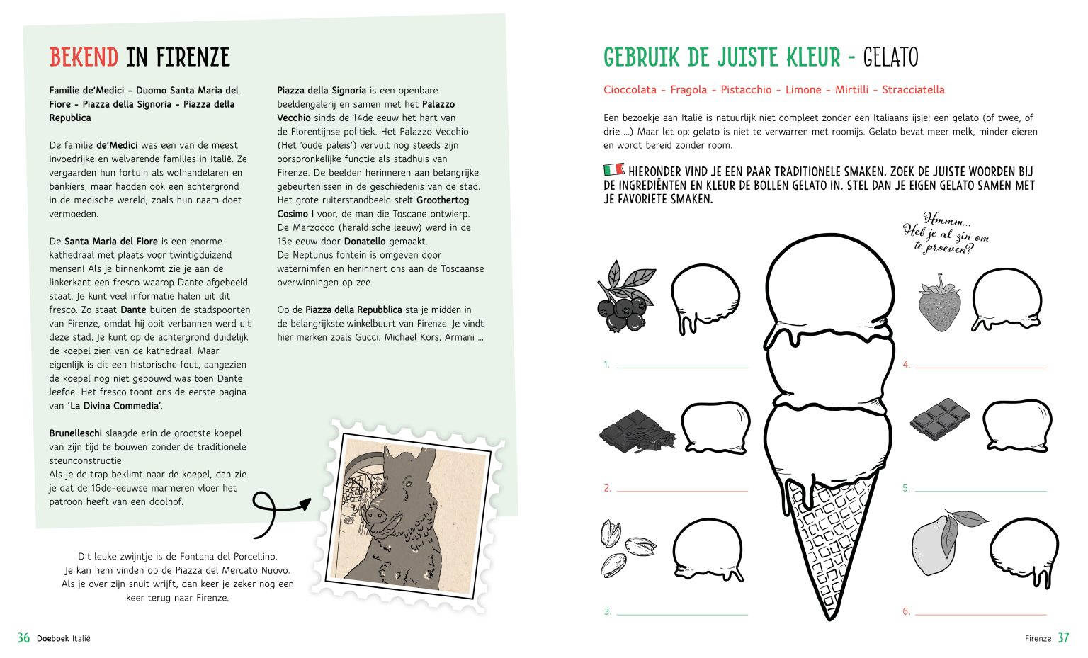 Italië Doeboek Binnenwerk
